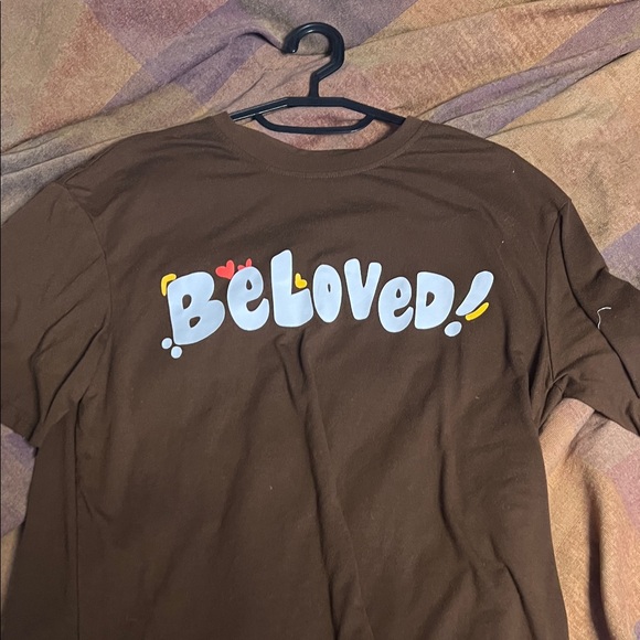 Brown Graphic Tee with 'Beloved' Print - Picture 1 of 3
